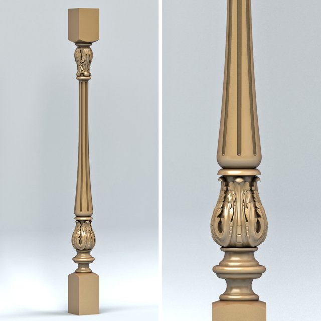 baluster 004 3Dモデル .c4d .max .obj .3ds .fbx .stl .blend 