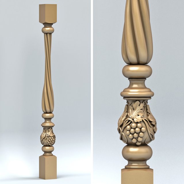 baluster 005 3D Model .c4d .max .obj .3ds .fbx .stl .blend 