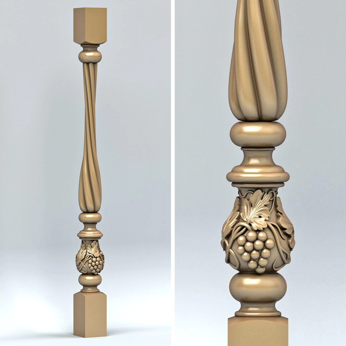 난간동자 005 3D 모델 .c4d .max .obj .3ds .fbx .stl .blend 