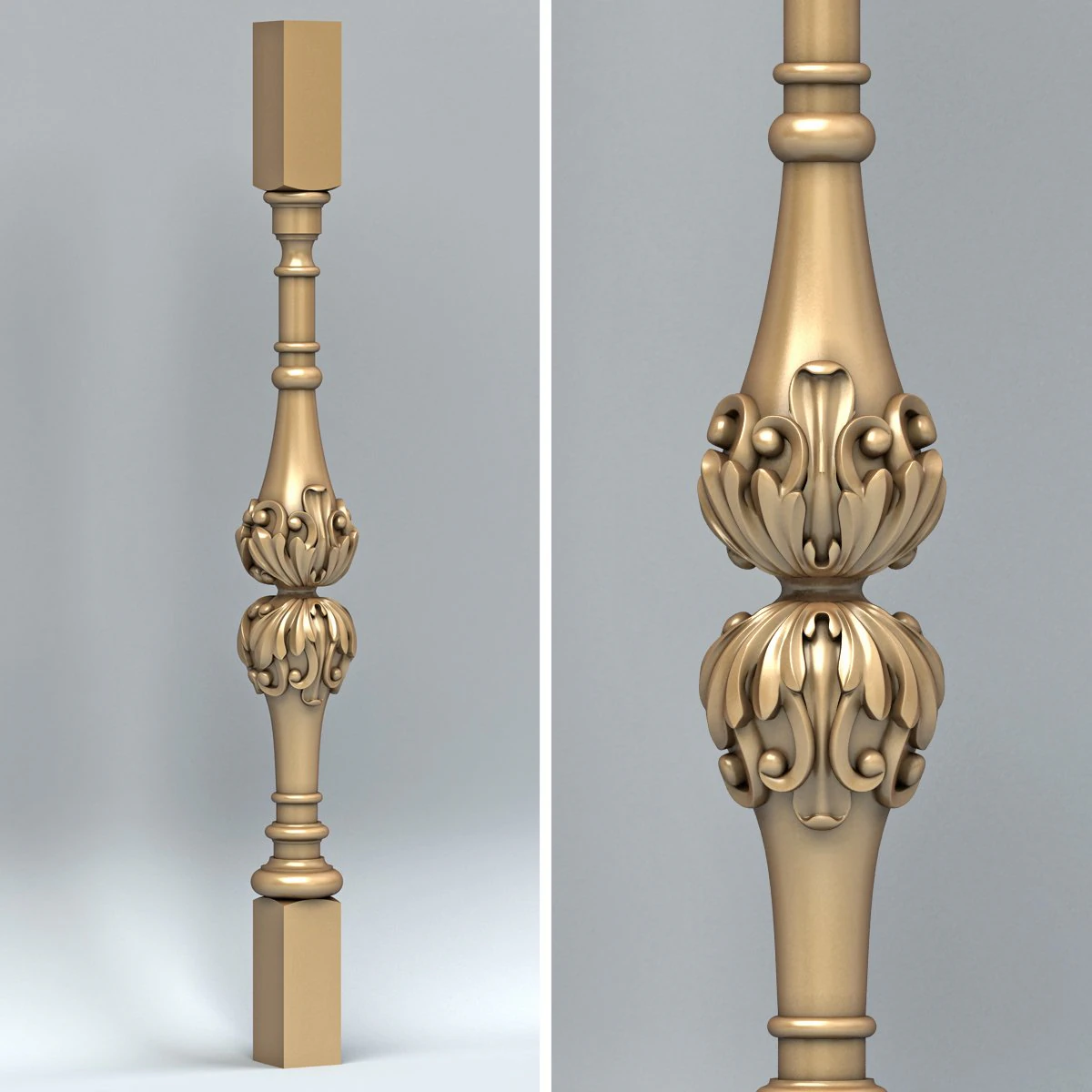 baluster 007 3D Model .c4d .max .obj .3ds .fbx .stl .blend