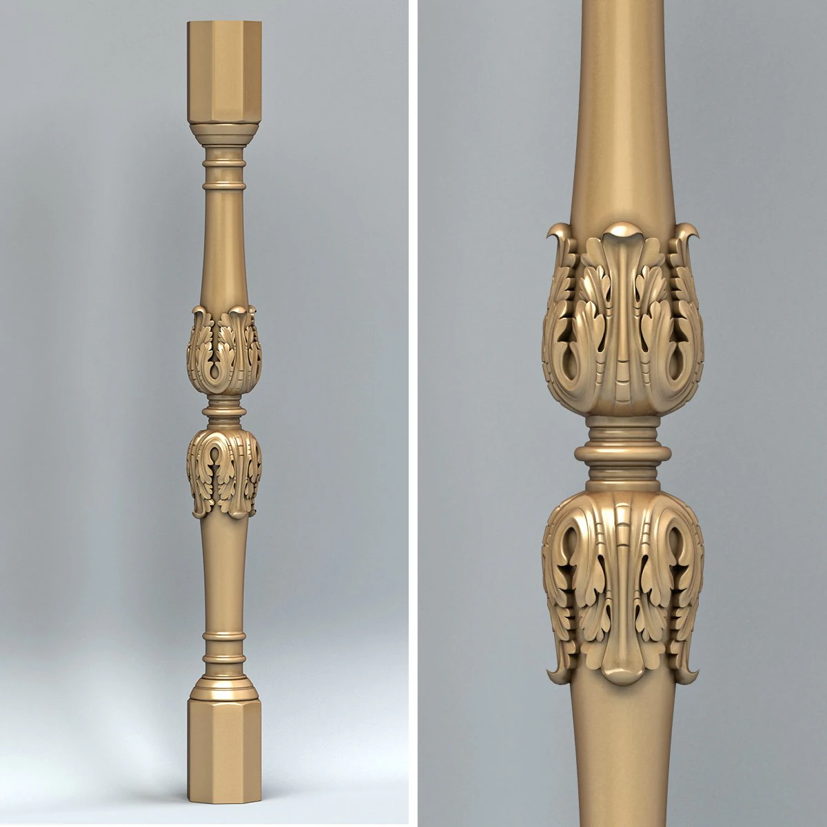 baluster 008 3D Model .c4d .max .obj .3ds .fbx .stl .blend 