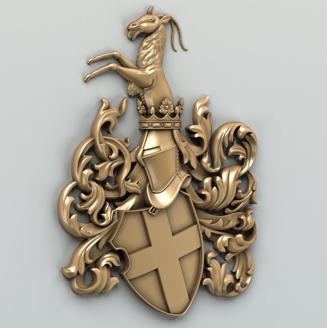 coat of arms decorative 001 3D Модель .c4d .max .obj .3ds .fbx .stl .blend 