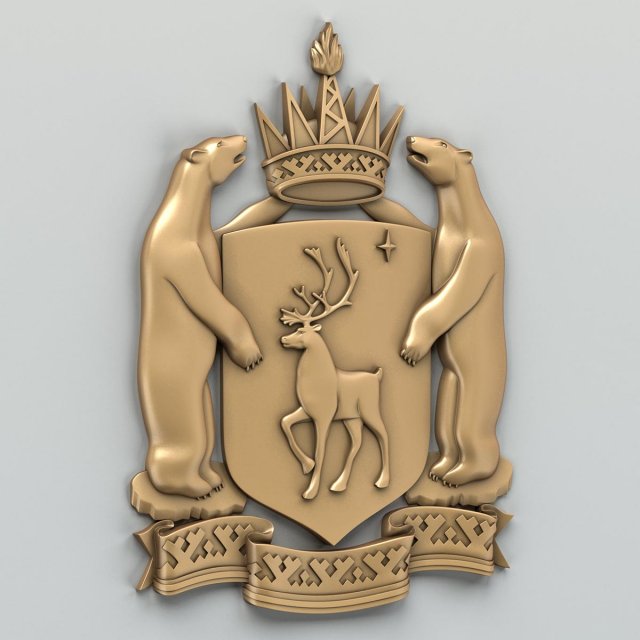 coat of arms of yamalo-nenets autonomous okrug ru Modèle 3D .c4d .max .obj .3ds .fbx .stl .blend 
