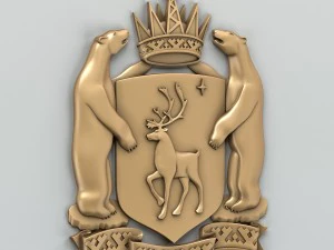 bras&atilde;o de armas de yamalo-nenets okrug aut&ocirc;nomo ru Modelo 3D