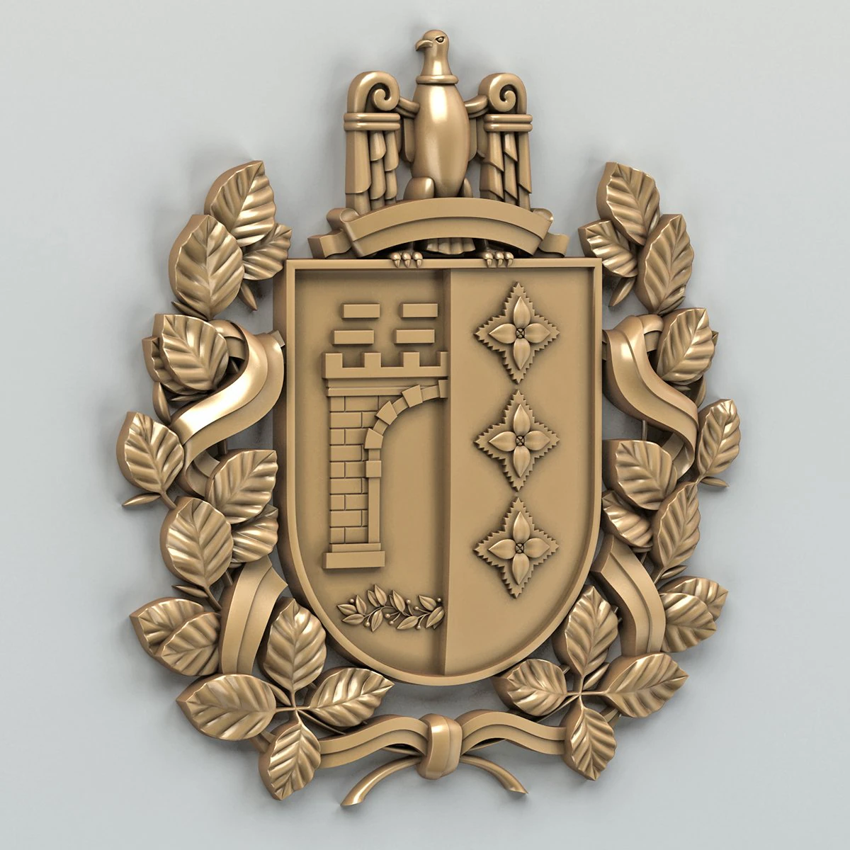 coat of arms of chernovitskiy region ukraine 3D Model .c4d .max .obj .3ds .fbx .stl .blend 