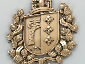 coat of arms of chernovitskiy region ukraine 3D Model