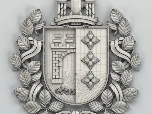 coat of arms of chernovitskiy region ukraine 3D Model