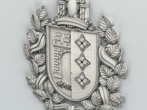 coat of arms of chernovitskiy region ukraine Model 3D