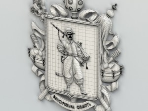 coat of arms of zaporizhzhya region ukraine 3D मॉडल