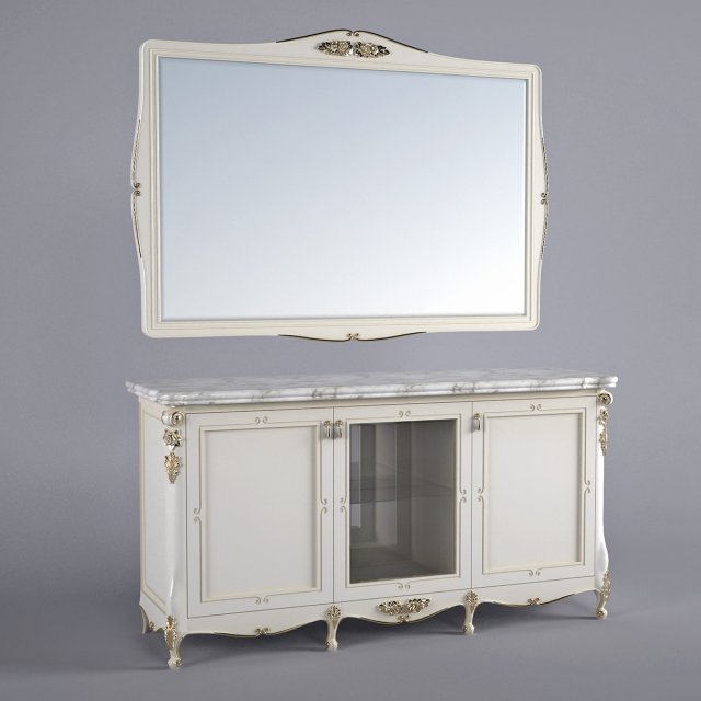 buffet and mirror 3D मॉडल .c4d .max .obj .3ds .fbx .stl .blend 