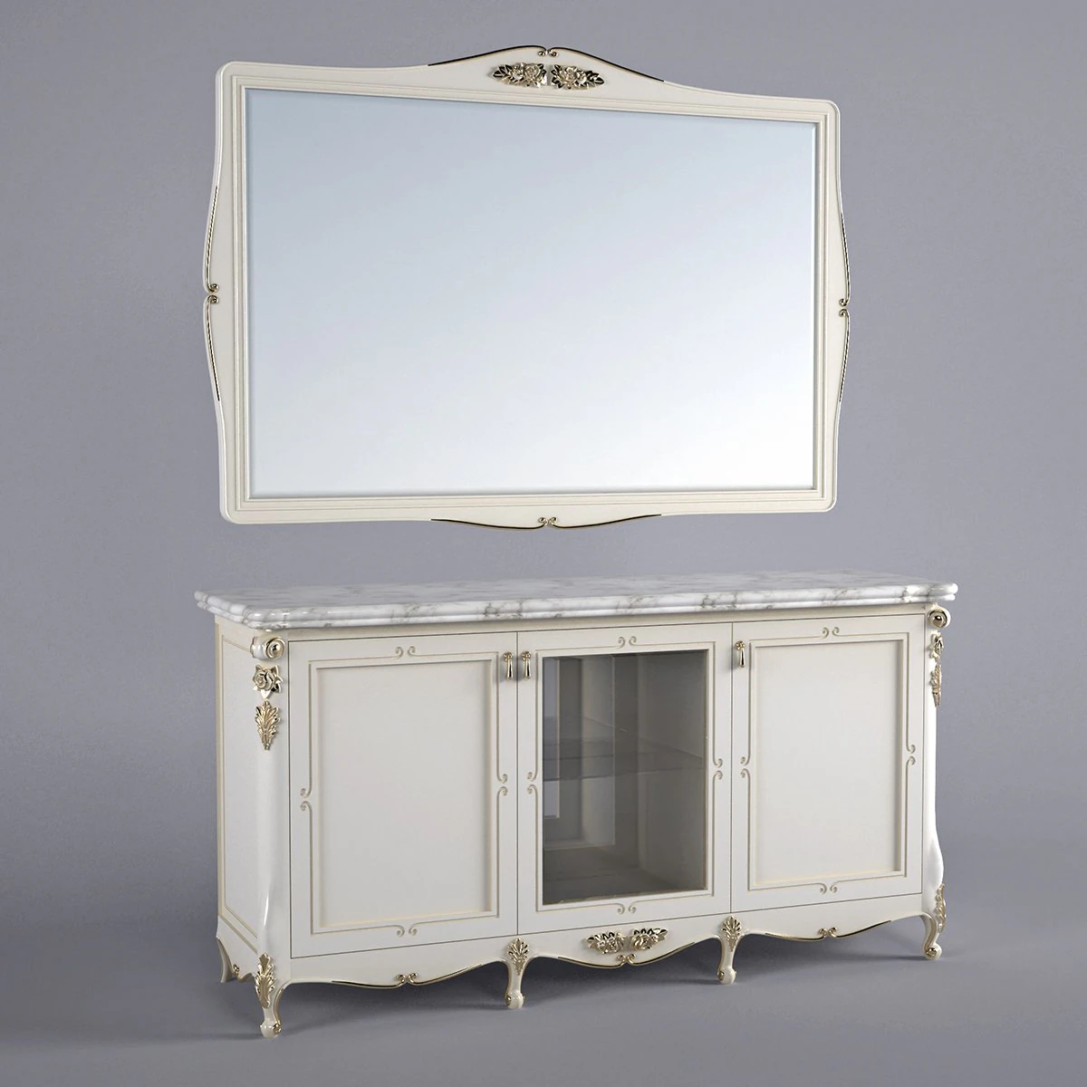 buffet and mirror 3D Model .c4d .max .obj .3ds .fbx .stl .blend