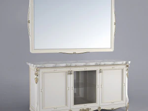 buffet e espelho Modelo 3D