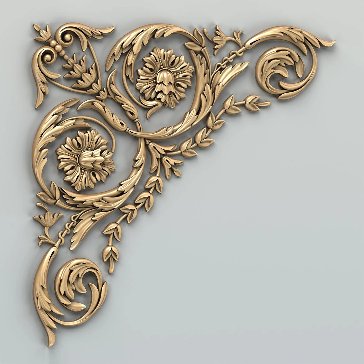 carved decor corner 010 3D Model .c4d .max .obj .3ds .fbx .stl .blend 