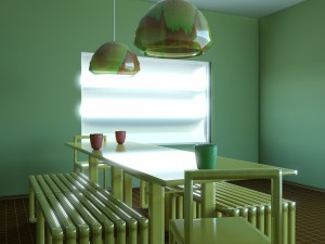 green dining room Model 3D