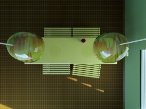 green dining room Model 3D