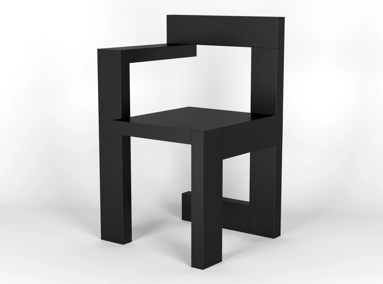 steltman chair designed by gerrit rietveld 3D Model .c4d .max .obj .3ds .fbx .stl .blend 