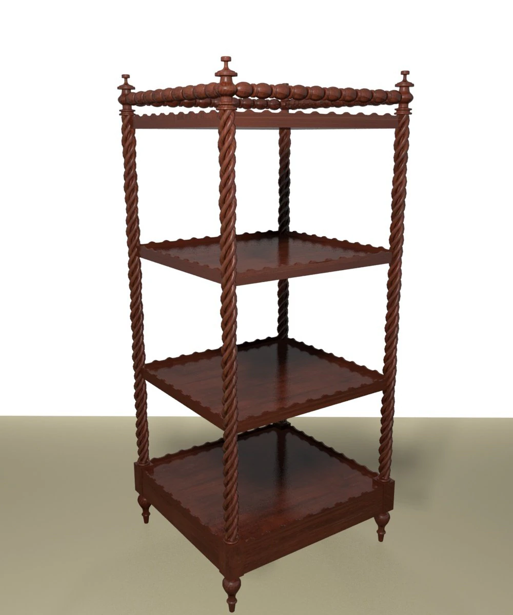 mahogany etagere 3D Model .c4d .max .obj .3ds .fbx .stl .blend 