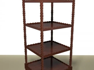 mahoniowy etagere Model 3D