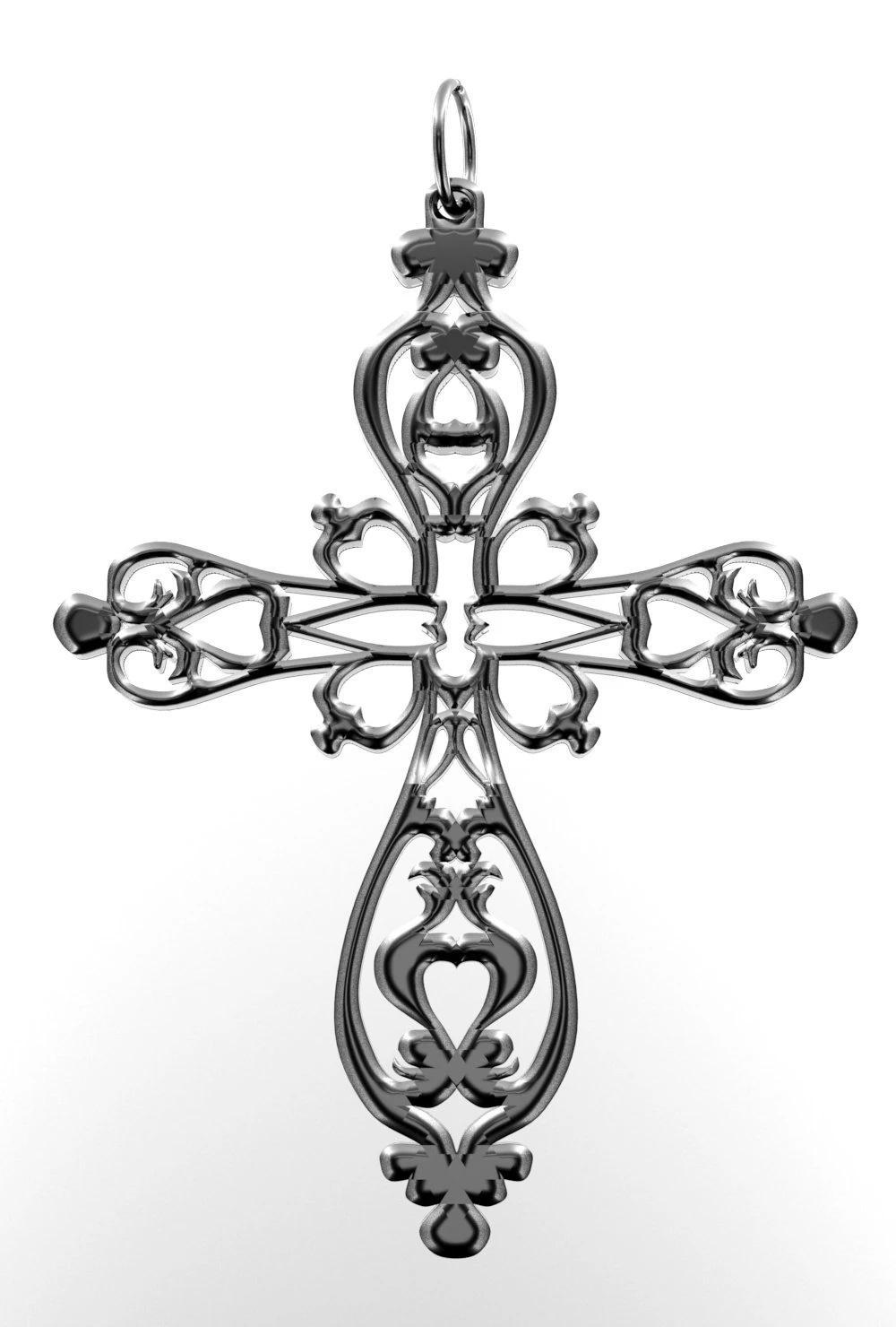 silver cross 3D Print Model .c4d .max .obj .3ds .fbx .stl .blend 