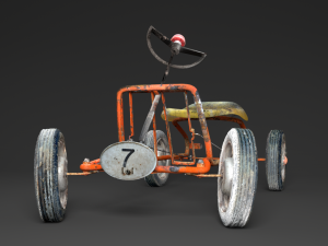 old pedal go-kart Modello 3D