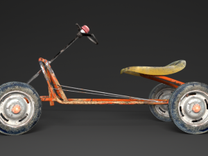 old pedal go-kart Modello 3D