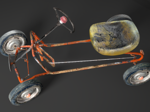 old pedal go-kart Modello 3D