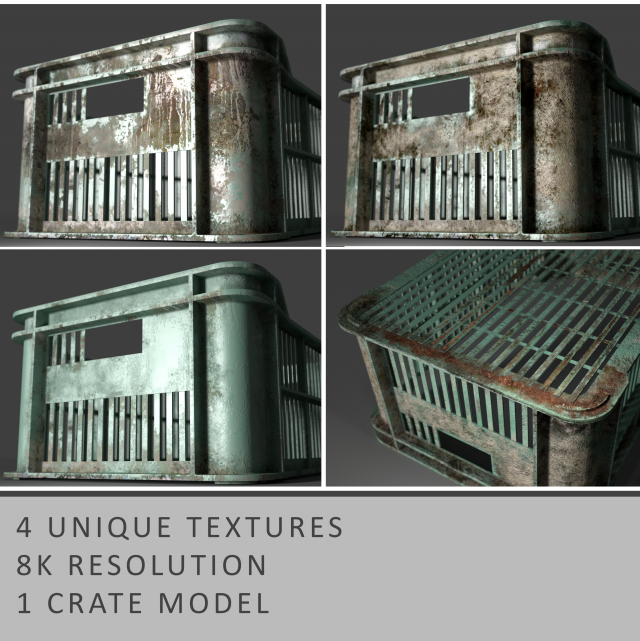 plastic crates for fruits and vegetables 3D Model .c4d .max .obj .3ds .fbx .stl .blend 