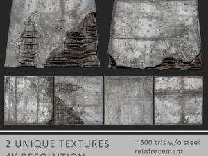 damaged concrete blocks Modello 3D