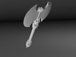 hache low poly Modèle 3D