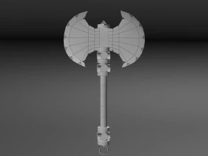 hache low poly Modèle 3D
