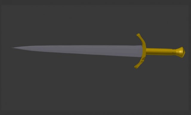 basic sword 3D Model .c4d .max .obj .3ds .fbx .stl .blend 