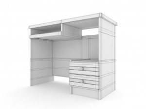 wooden desk 3Dモデル