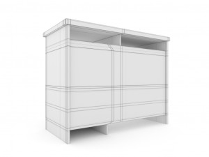 wooden desk 3Dモデル