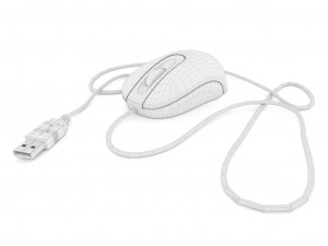 computer wired mouse - microsoft 3D 模型