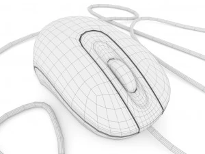 computer wired mouse - microsoft 3D Model