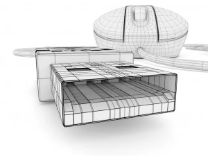 computer wired mouse - microsoft 3D Model