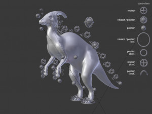 parasaurolophus rigged 3D मॉडल