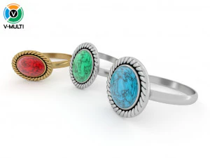 anéis de pedra Modelo 3D