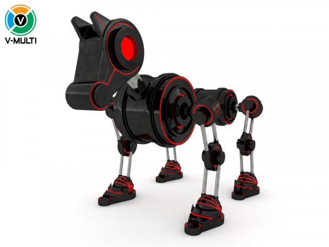 geom robot dog Modelo 3D .c4d .max .obj .3ds .fbx .stl .blend 