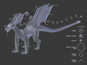 dragon rigged 3Dモデル
