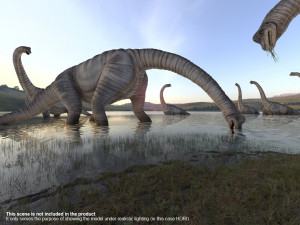 brachiosaurus rigged Modello 3D