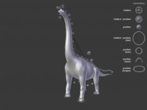 brachiosaurus rigged Modello 3D