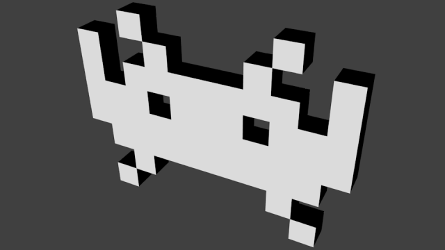 space invader 3Dモデル .c4d .max .obj .3ds .fbx .stl .blend 