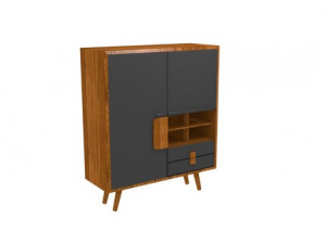 Wooden closet Model 3D