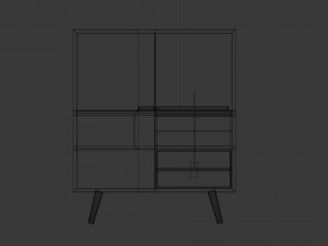 Wooden closet Model 3D