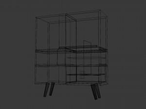 Wooden closet Model 3D