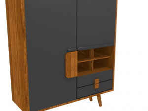Wooden closet Model 3D