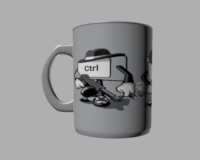 ctrl alt del cup 3Dプリントモデル .c4d .max .obj .3ds .fbx .stl .blend 
