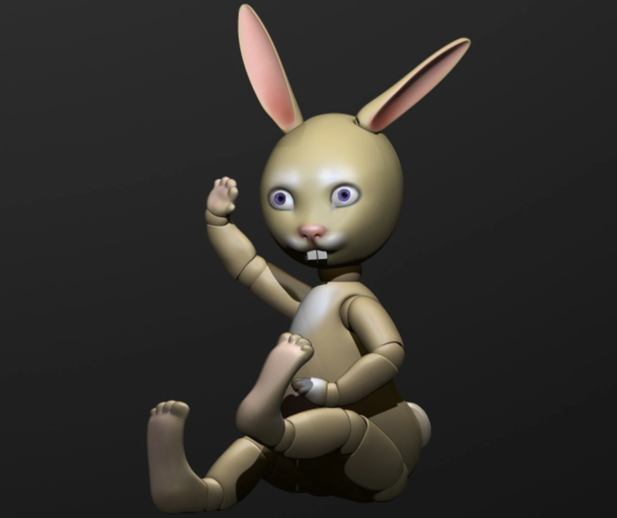 ball jointed bunny 3D Print Model .c4d .max .obj .3ds .fbx .stl .blend 
