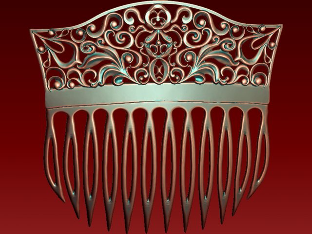 hair comb 3D Print Model .c4d .max .obj .3ds .fbx .stl .blend 